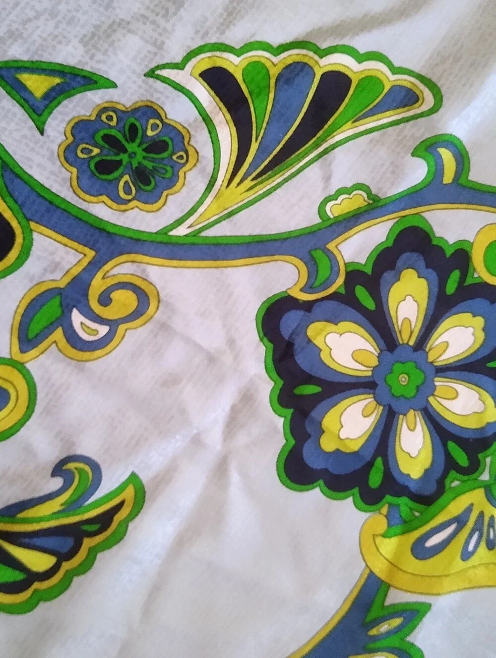 BANANA REPUBLIC 2008 Green And Blue Retro Floral Silk Scarf